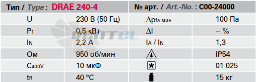 Rosenberg DRAE 240-4 - описание, технические характеристики, графики